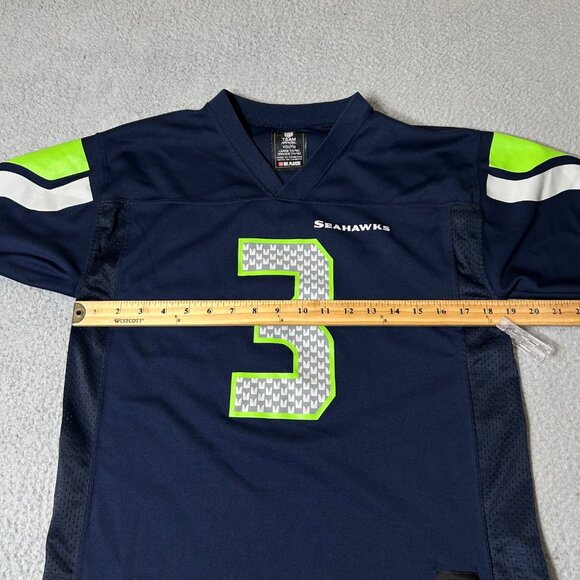 Seattle Seahawks Youth Jersey L (14/16) Navy Blue Russell Wilson #3 NFL Football - Picture 5 of 12